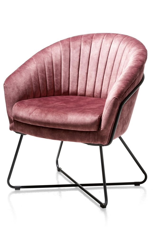 velours fusia roze paars stoel design