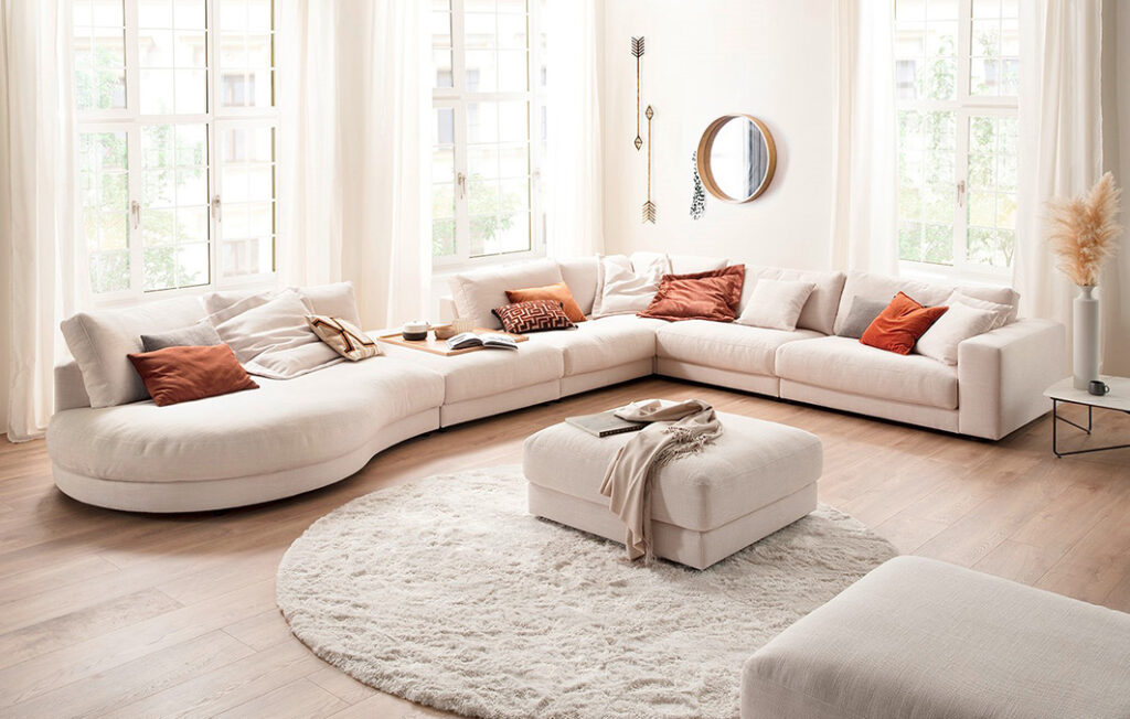 salon ponsaerts meubelen hoeksalon design earth tones light